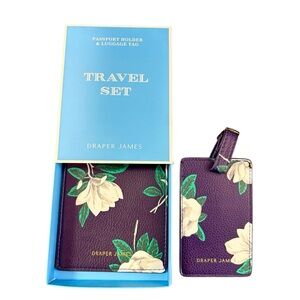 New Draper James Purple Floral Travel Set - Passport Holder & Luggage Tag